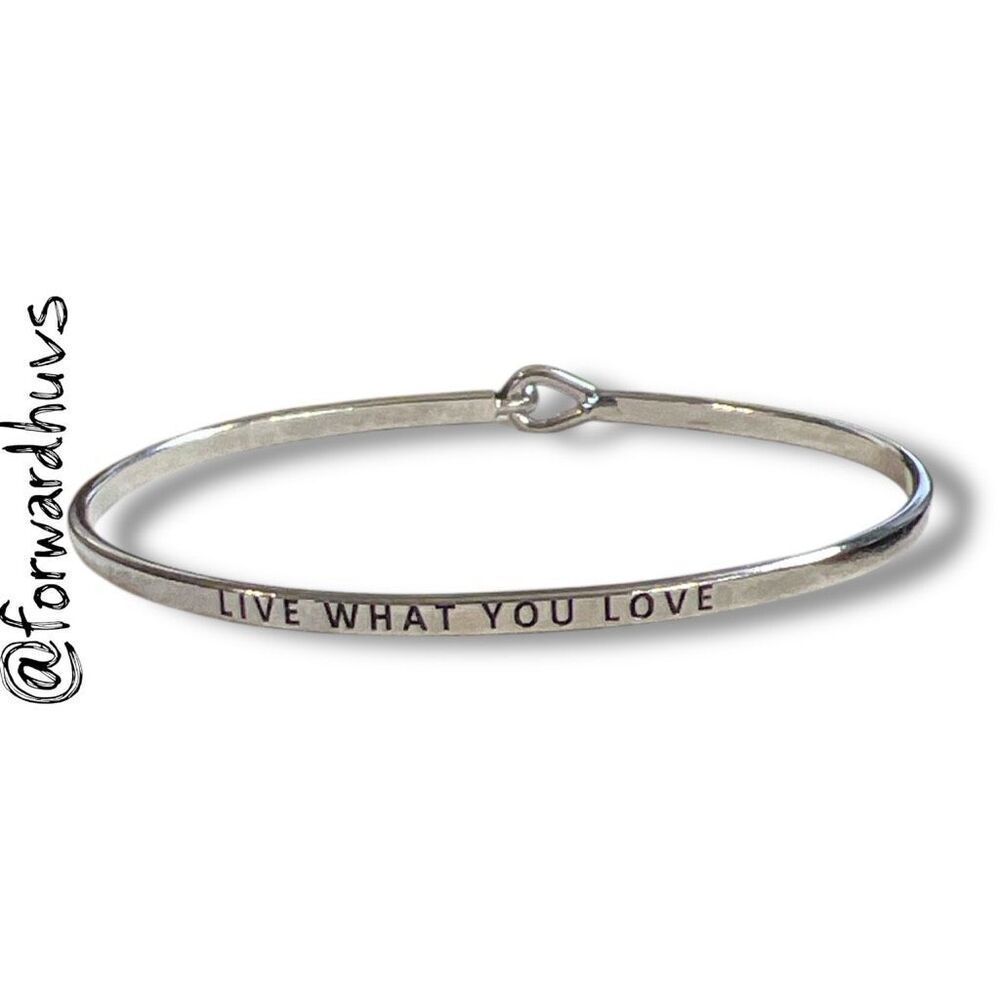 Bundle Sale 3 for $15 | Silver Tone Bracelet – “Live What You Love”
